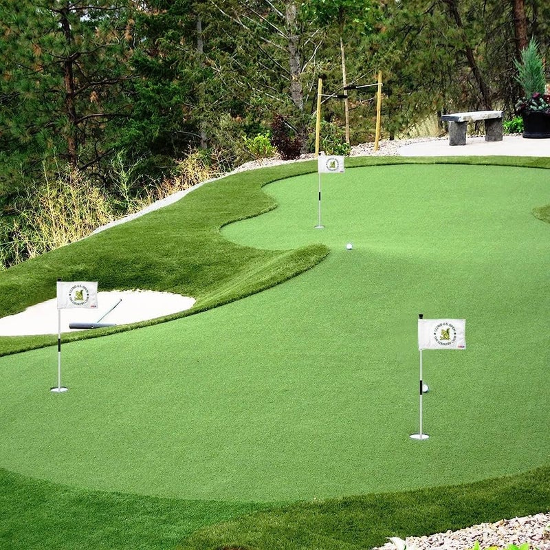 2BUT Standard Golf Flag USGA Golf Pin Flag Practic Putting Green Golf Flag For Backyard Garden Double-Sewn 600D Nylon Miniature Pin Flag Regulation Tube Flag 8"L x 6"H White - Image 4